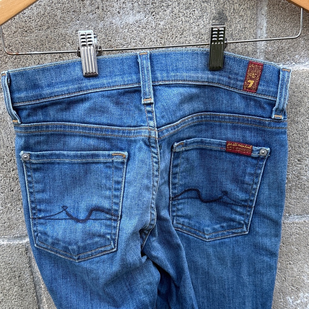 7 For All Mankind Skinny Jeans in Classic Blue - Picture 4 of 7